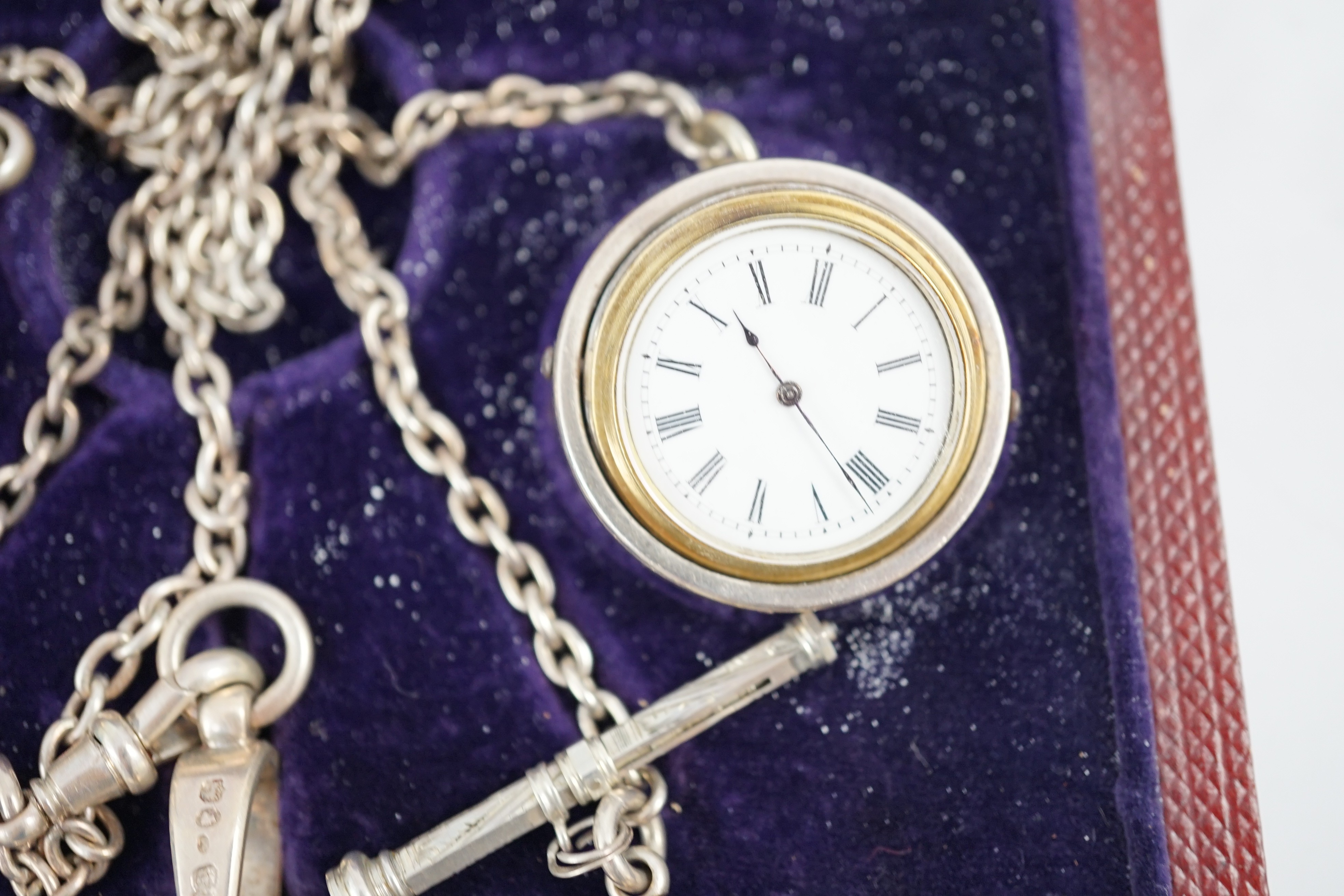 A cased Victorian silver chatelaine by Henry William Dee, London, 1874